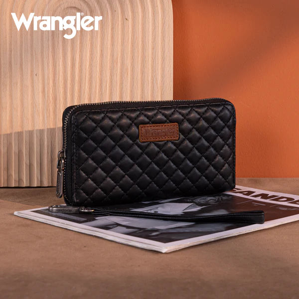 Wrangler Western Quilted Design RFID Wallet- Multiple Colours