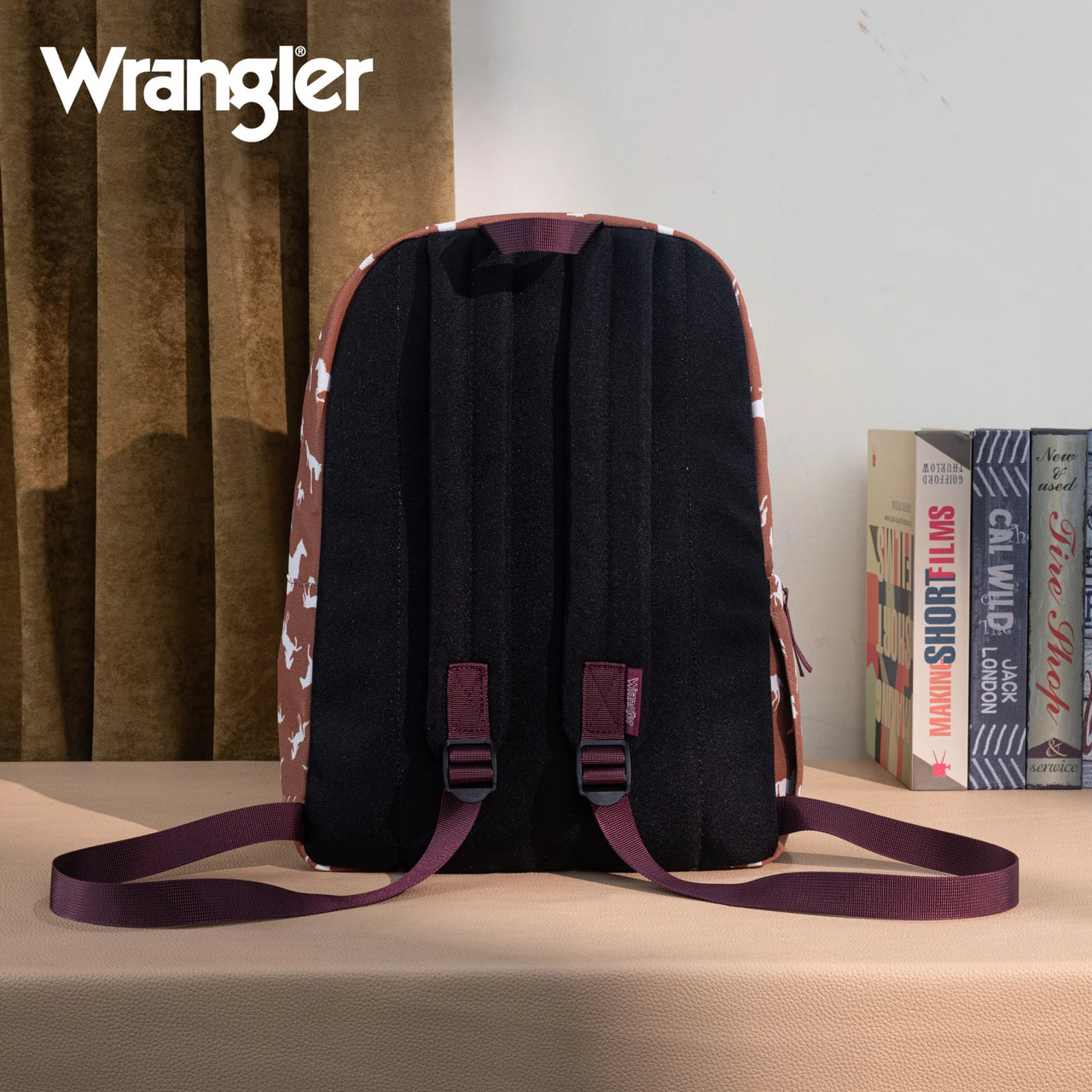 Wrangler Horse Print Backpack- Brown