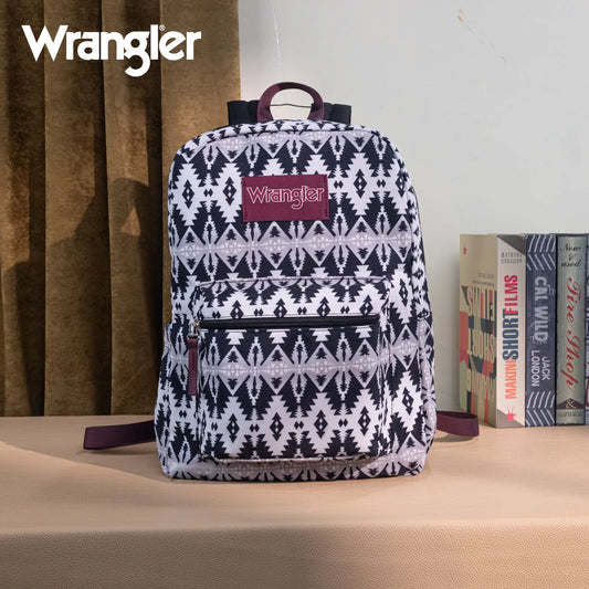 Wrangler Aztec Print Backpack- Black