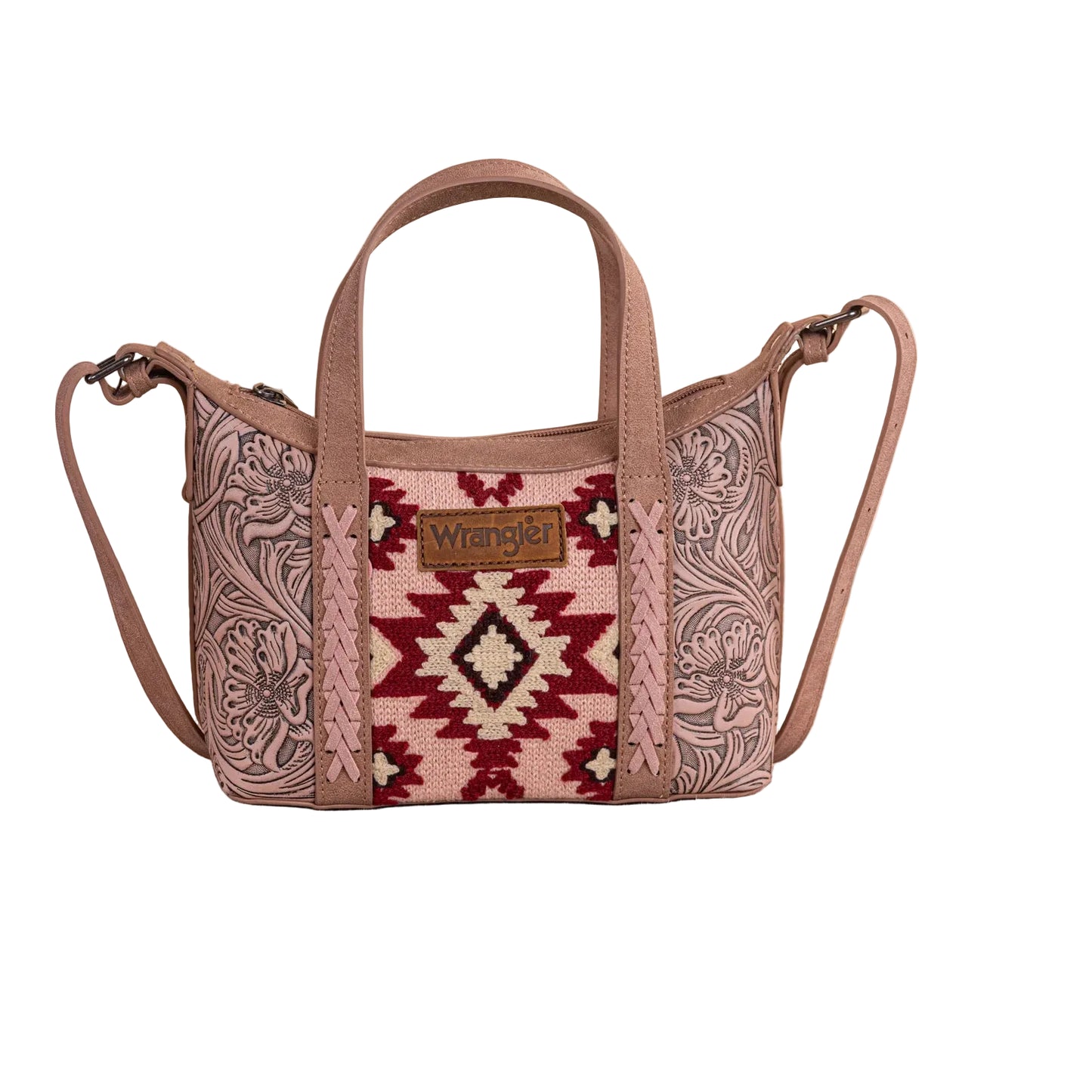Wrangler Women's Tooled Aztec Pattern Print Tote/Crossbody- Multiple Colours - Irvine Tack & Western Wear