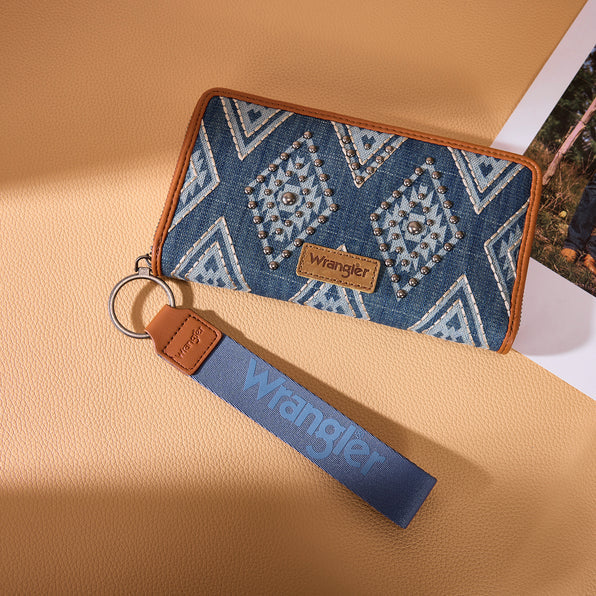 Wrangler Aztec Studded Wallet/Wristlet- Multiple Colours