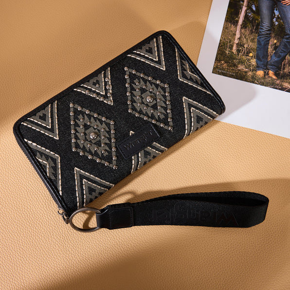 Wrangler Aztec Studded Wallet/Wristlet- Multiple Colours
