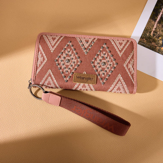 Wrangler Aztec Studded Wallet/Wristlet- Multiple Colours