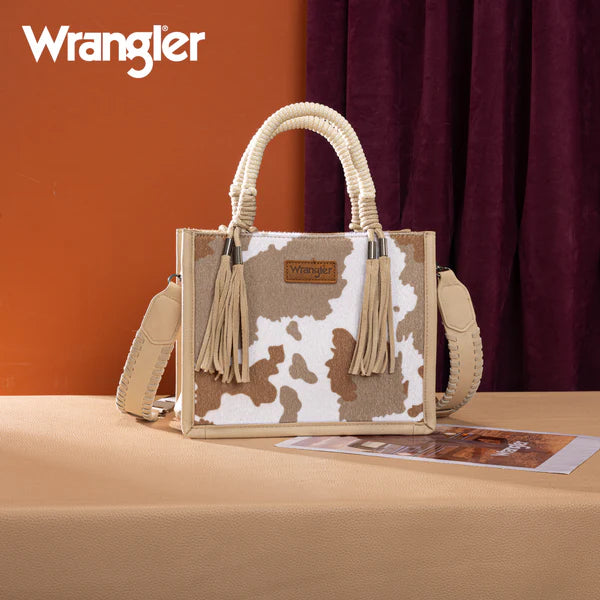 Wrangler Cow Print Tote/ Crossbody - Multiple Colours - Irvine Tack & Western Wear