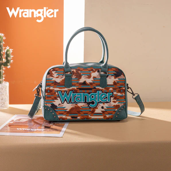 Wrangler Aztec Print Satchel Crossbody Bag- Multiple Colours