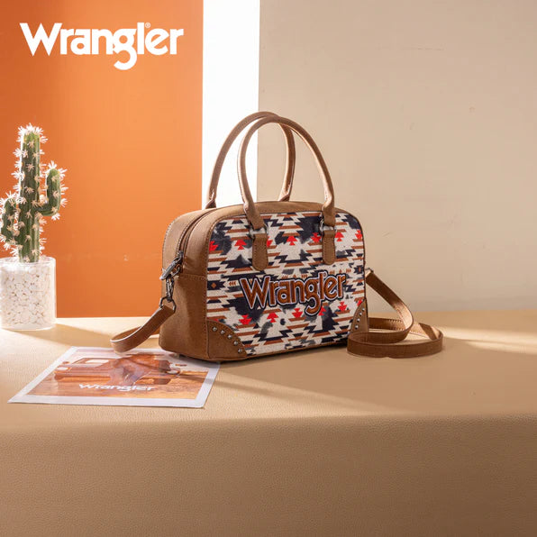 Wrangler Aztec Print Satchel Crossbody Bag- Multiple Colours
