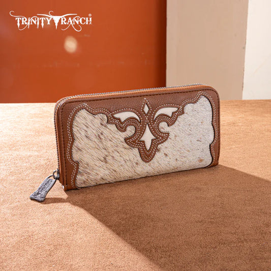 Trinity Ranch Hair On Cowhide RFID Protected Wallet- Multiple Colours