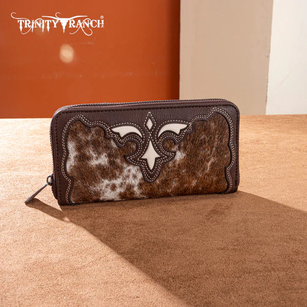 Trinity Ranch Hair On Cowhide RFID Protected Wallet- Multiple Colours