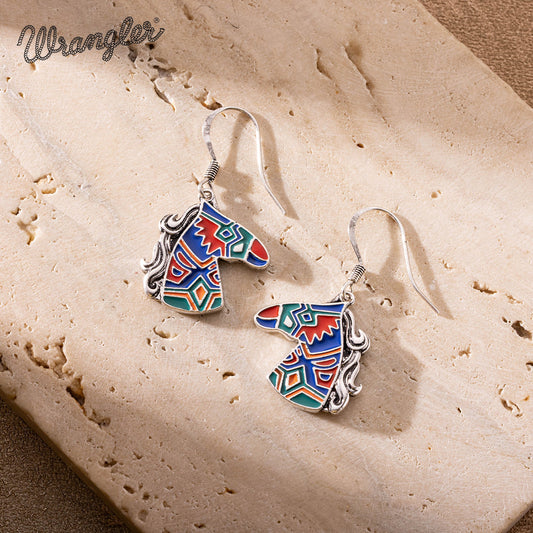 Wrangler Horse Head Drop Earrings