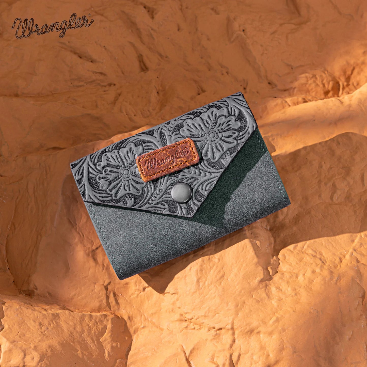 Wrangler Floral Tooled Card Holder- Multiple Colours - Irvine Tack & Western Wear