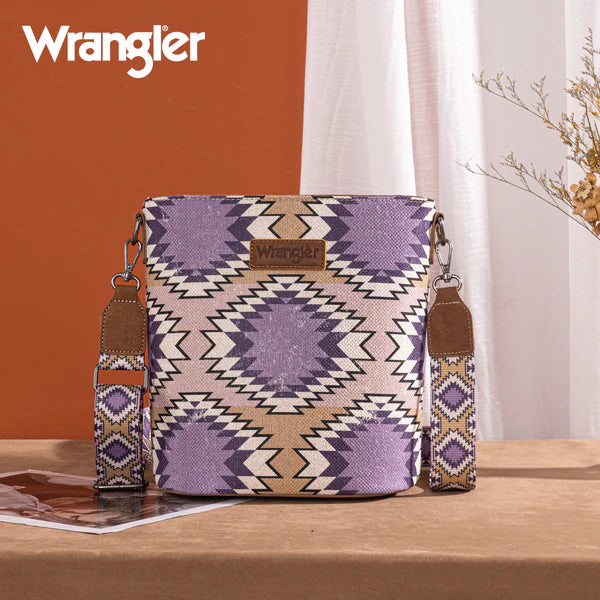 Montana West Aztec Distressed Print Dual Sided Crossbody- Multiple Colors