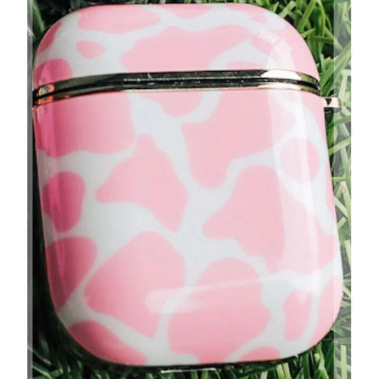 The Front Porch Label Airpod Case - Pink Cowhide