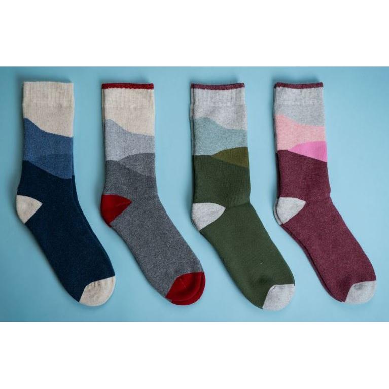 Wanakome Unisex Far Horizons Socks- Rosso Heather Mix