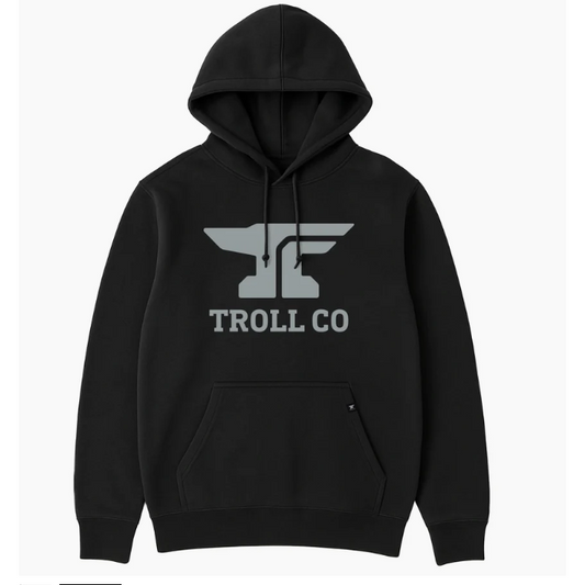 Troll Clothing Co Men's Anvil Classic Hoodie- Black