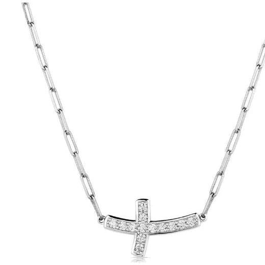 Montana Silversmiths Lean on Me Crystal Cross Necklace
