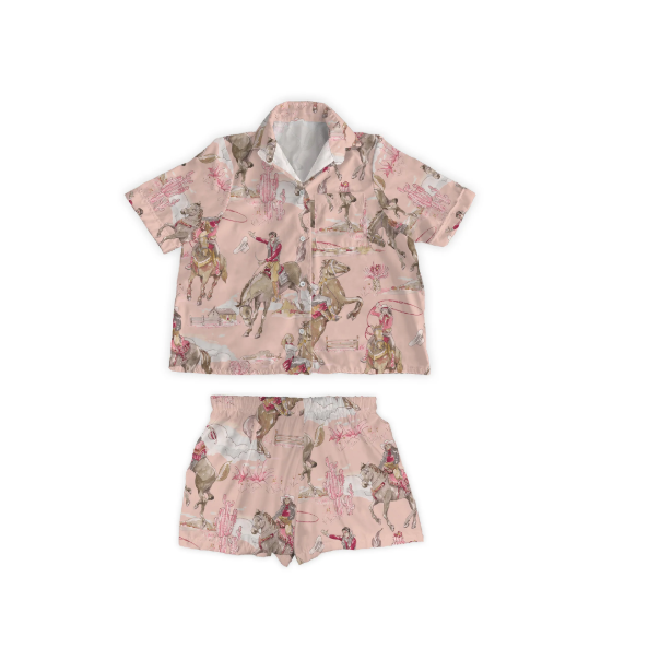Ida Mae Women's Birdie Rose Shorty Pajama Set- Pink