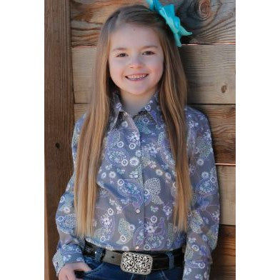 Cinch Girl's Long Sleeve Shirt- Grey