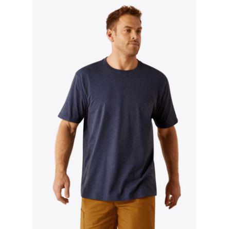 Ariat Men's Rebar Cotton Strong Standard Short Sleeve Tee Shirt-Navy Heather