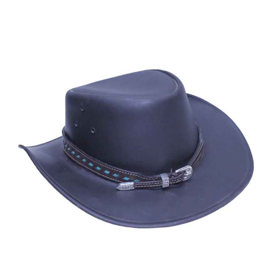 Western Leather Adjustable Buckle Hat Band