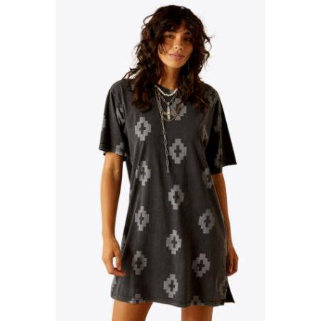 Ariat Women's Short Sleeve Isela Tee shirt Dress- Isela Southwest Print