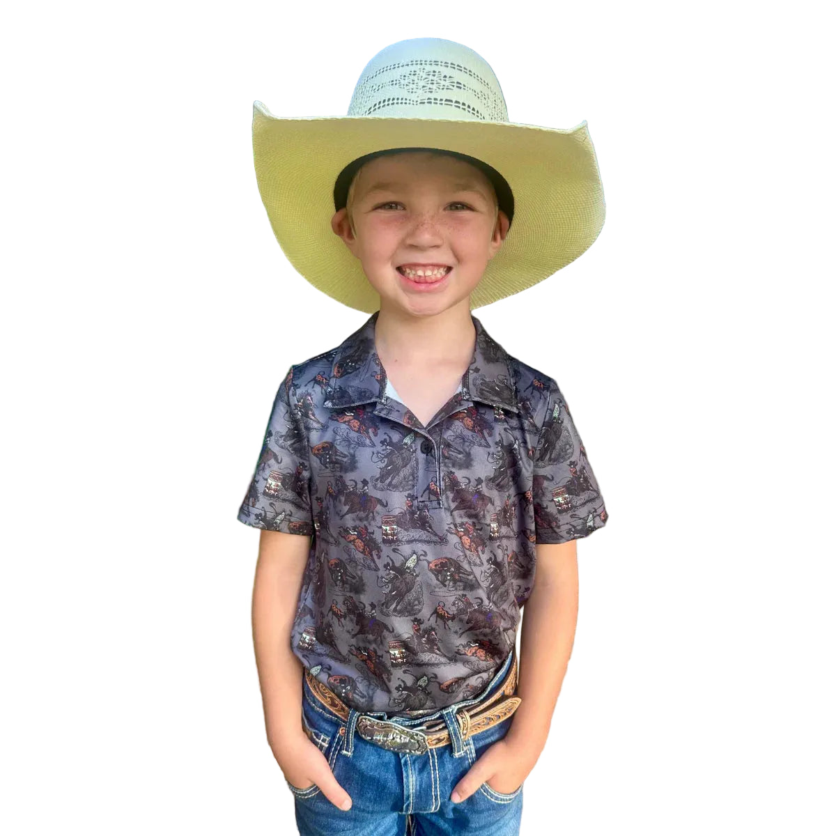 Sterling Kreek Boy's Rodeo Nation Polo - Multi