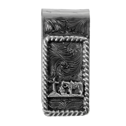 3D Men's Cowboy Prayer Money Clip- Silver - Irvine Tack & Western Wear