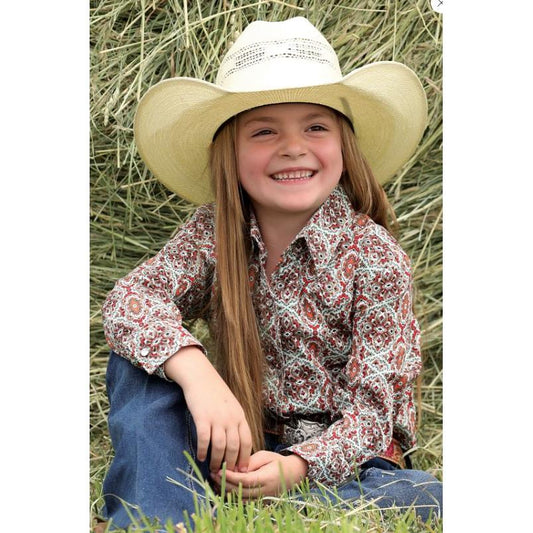 Cinch Girl's Long Sleeve Print Shirt- Multi