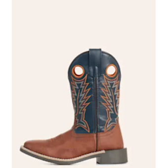 Smoky Mountain Boots Kid's El Paso Cowboy Boots-Brown/Navy - Irvine Tack & Western Wear