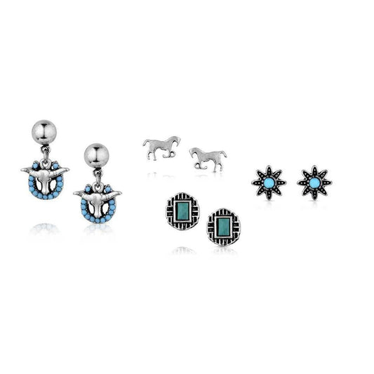 Montana Silversmiths Everyday Western Post Earring Set