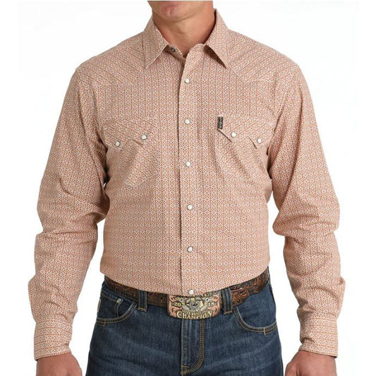 Cinch Men's Long Sleeve Modern Print Shirt - Gold