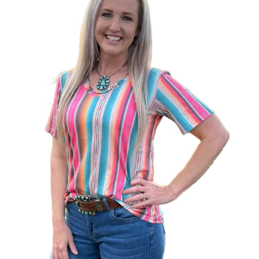 Sterling Kreek Women's Short Sleeve Summer Serape Shirt