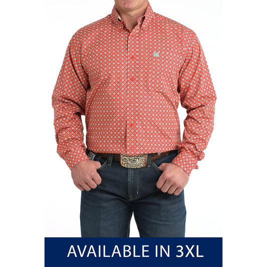 Cinch Men's Long Sleeve Western Shirt- Red