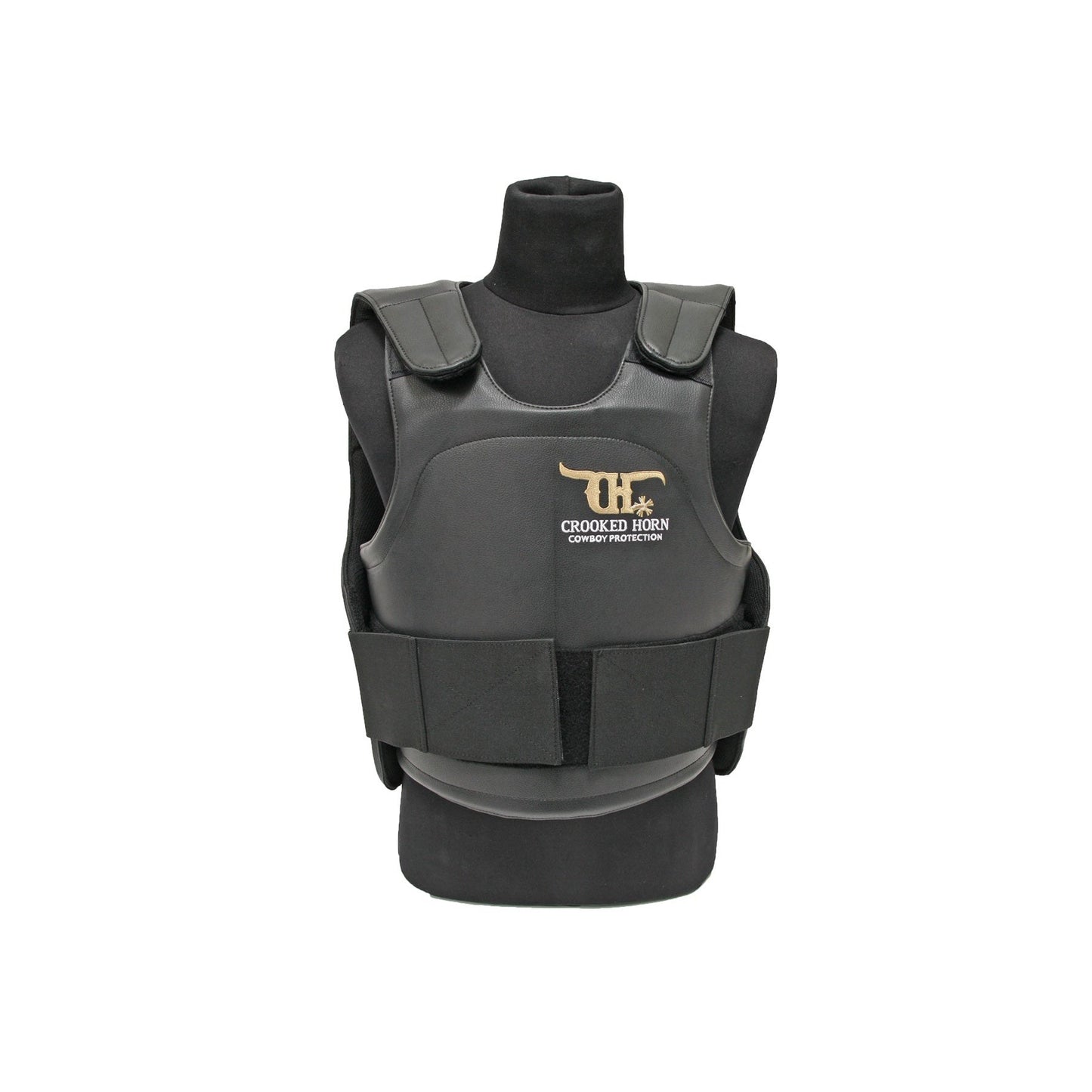 Crooked Horn Bull Rider/Bull Fighter Pleather Protective Vest - Black