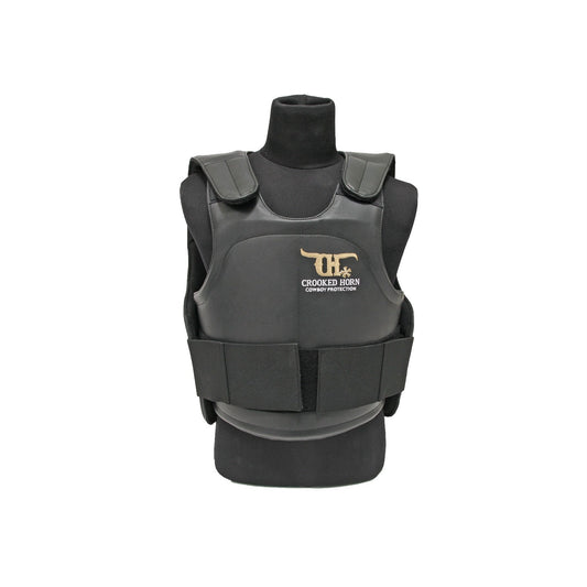Crooked Horn Bull Rider/Bull Fighter Pleather Protective Vest - Black
