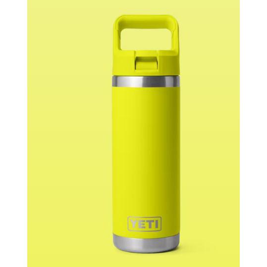 Yeti Rambler 532 ML Water Bottle with Matching Straw Cap  -Firefly Yellow
