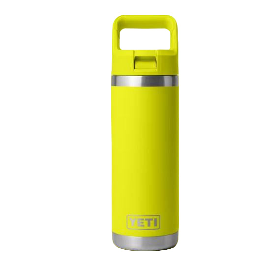 Yeti Rambler 532 ML Water Bottle with Matching Straw Cap - Firefly Yellow