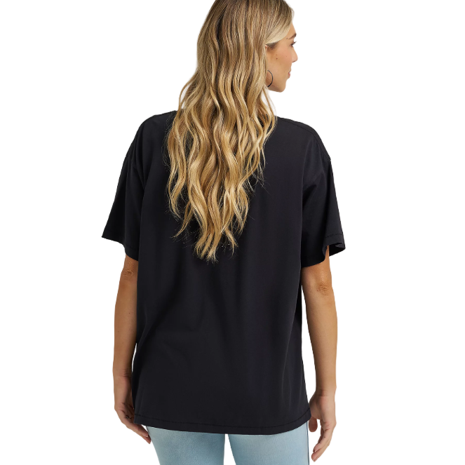 Wrangler Lainey Wilson Jukebox Gold Oversized Tee Shirt-Black