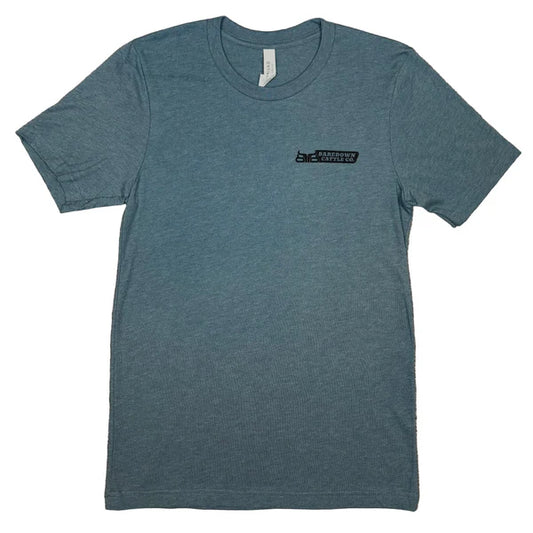 Baredown Brand Short Sleeve Crossroads Tee Shirt- Heather Slate