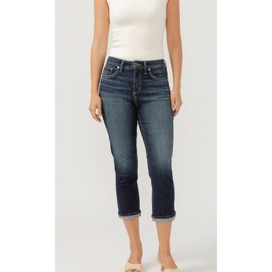 Silver Women's Avery High Rise Capris - Indigo