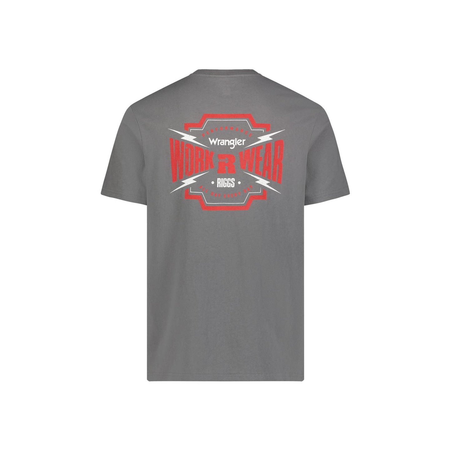 Wrangler Men's Riggs Framework Short Sleeve Graphic Workwear Graphic Tee Shirt- Graphite