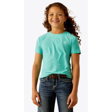 Ariat Girl's Short Sleeve Tee Shirt-Turquoise