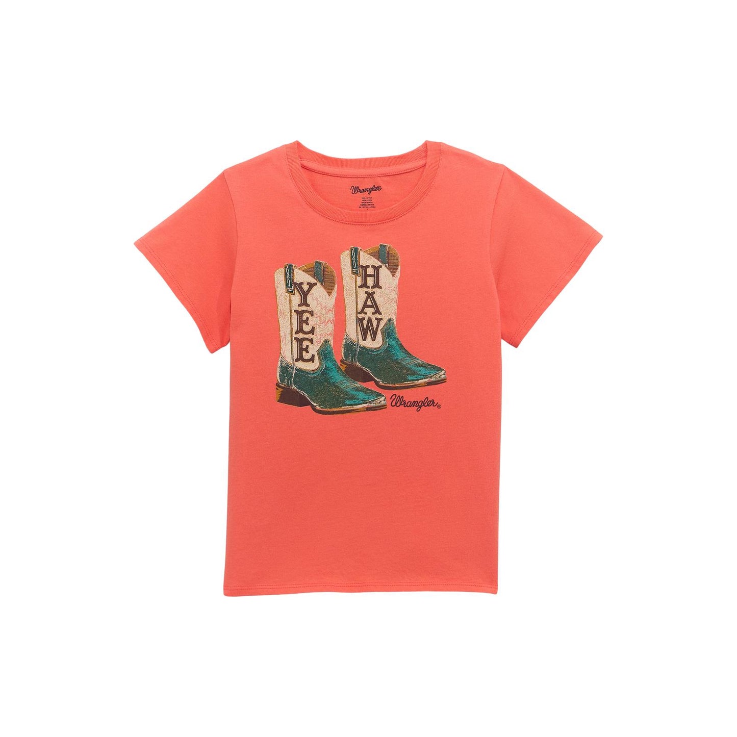 Wrangler Girl's West Short Sleeve Tee Shirt- Pink