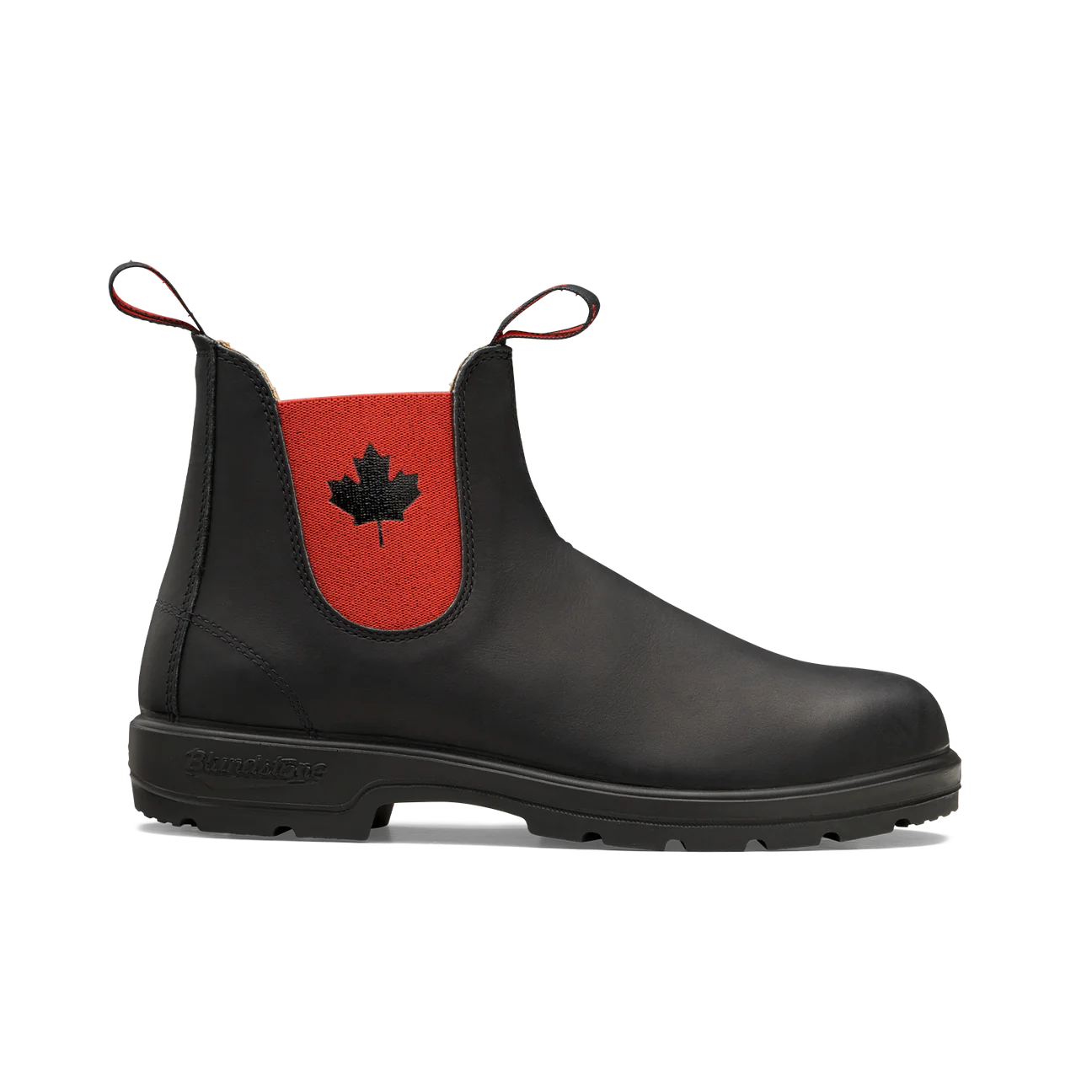 Blundstone Unisex #1474 Classic Boots - Black w/Red Elastic & Canada Leaf