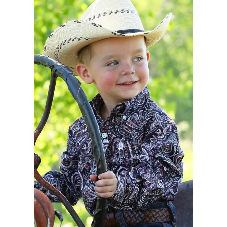 Cinch Boy's Long Sleeve Western Print Shirt- Multi