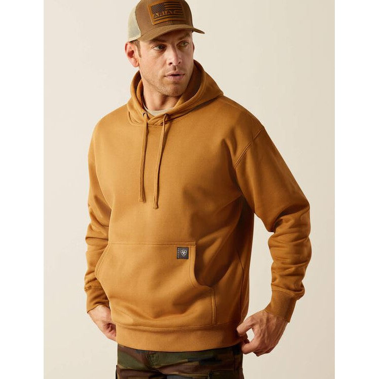 Ariat Men's Long Sleeve Rebar Workman Hardhead Hoodie- Bistro