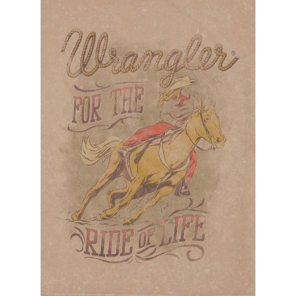 Wrangler Women's Graphic Girlfriend Fit For the Ride of Life Tee Shirt- Cement