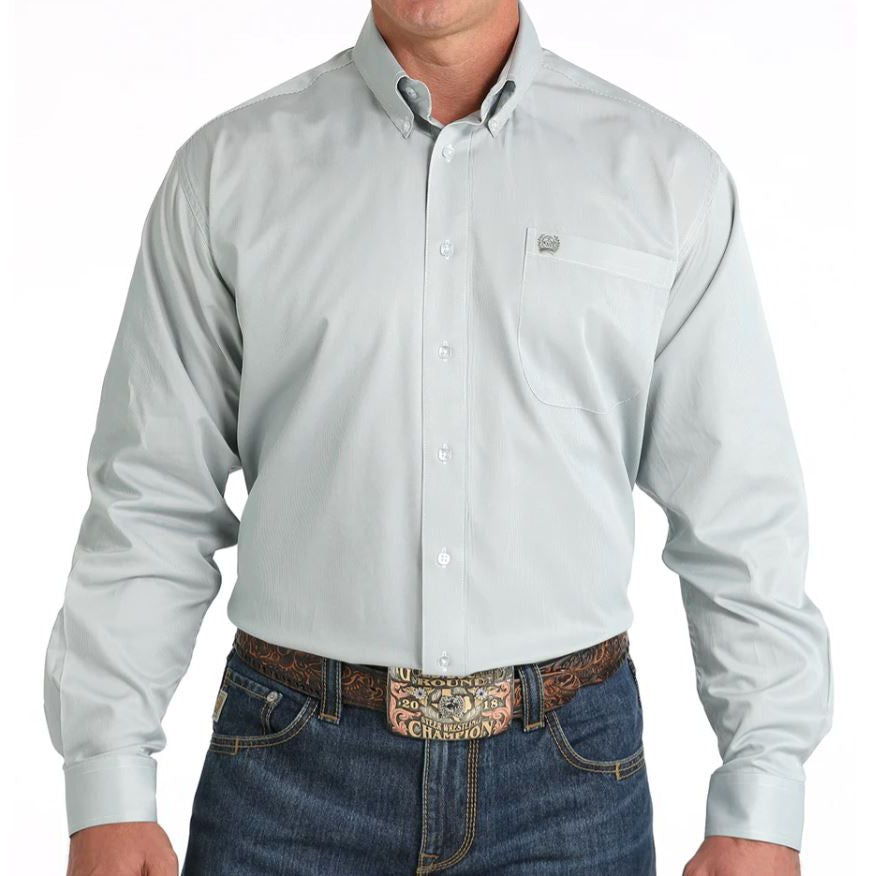 Cinch Men's Long Sleeve Tencel Shirt-Grey