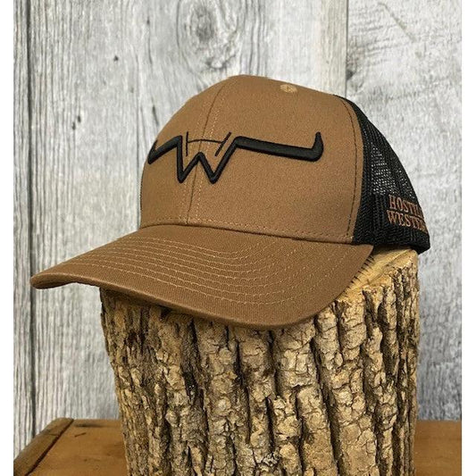 Hostile Western Snapback Curved Brim Cap- Coyote Brown/Black