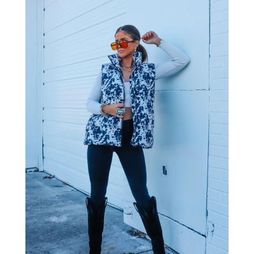 Front Porch Women's Black Cowhide Vest