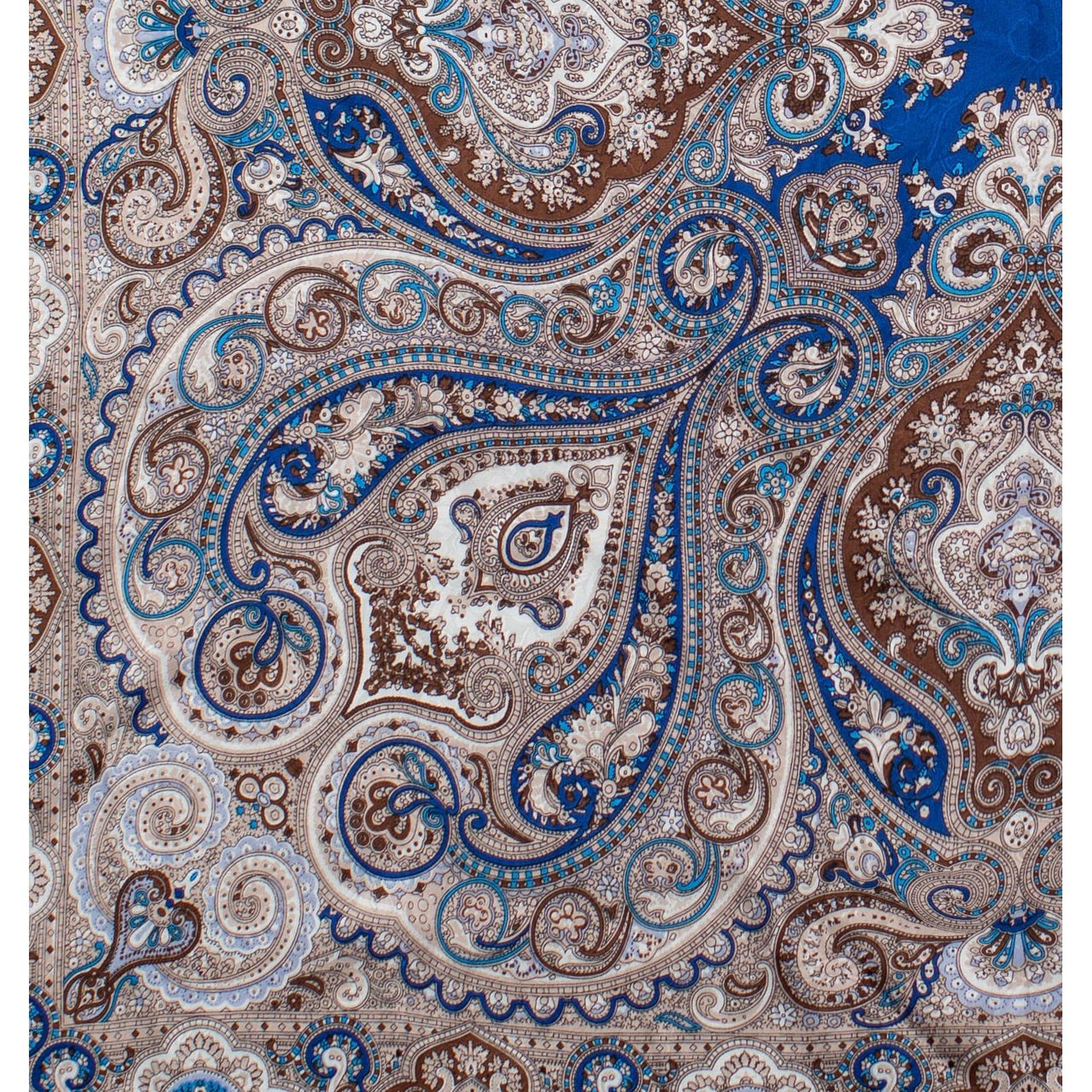 Wyoming Traders Paisley Silk Scarf- Royal Brown